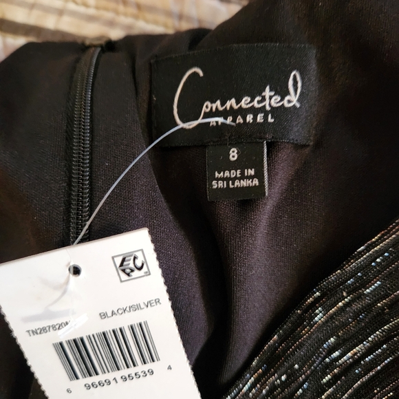 NWT CONNECTED APPAREL Black & Silver Layered Sleeveless Dress - Picture 6 of 8